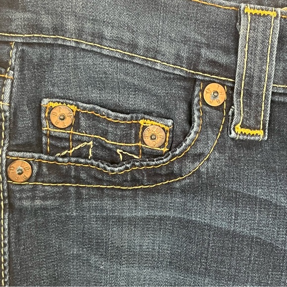 Vintage Y2k True Religion Low Rise Dark Skinny Jeans Embellished Back Pockets - Picture 9 of 13